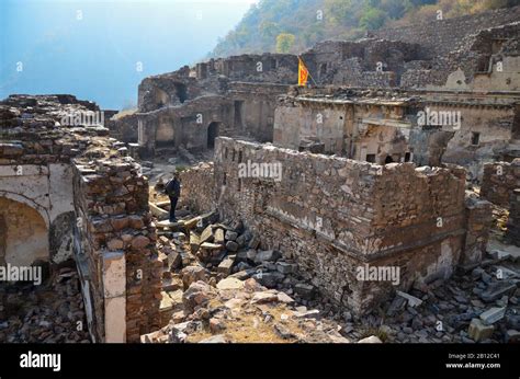 Ruins Of Th Century Bhangarh Fort At Alwar Village In Rajasthan