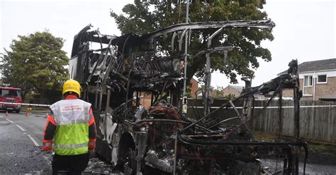 Bar Hill Fire Photos Show Fire Crews At The Scene Of Bus Fire Which