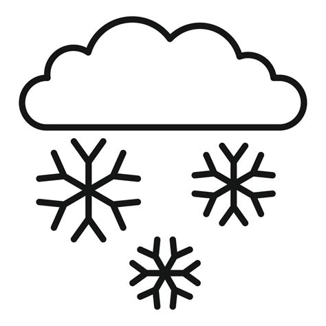 Snow Cloud Icon Outline Style 14454328 Vector Art At Vecteezy