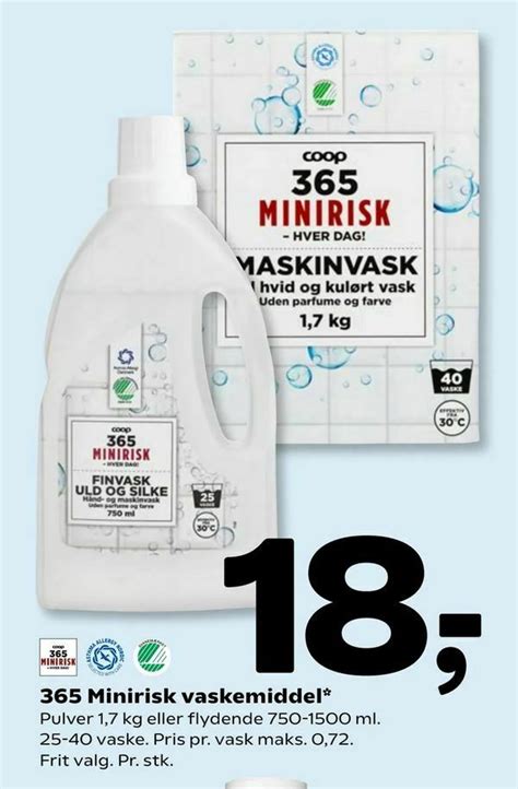 365 Minirisk Vaskemiddel Tilbud Hos Coop 365