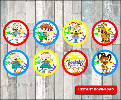 Rugrats Cupcakes Toppers Rugrats Party Toppers Printable Etsy