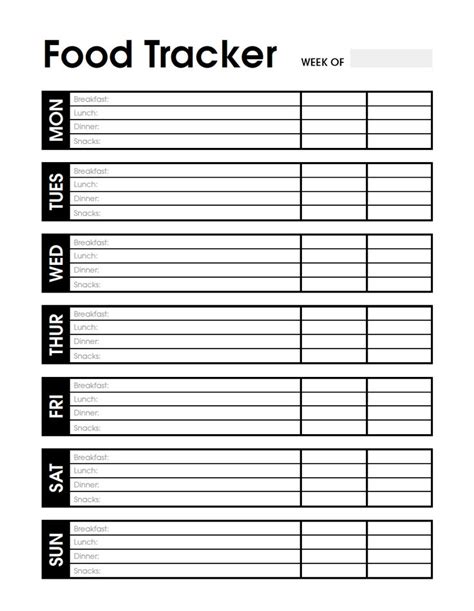 A Food Tracker Is Shown In Black And White With The Wordsfood Tracker