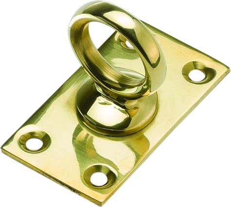 William Hopkins 17482sk 25 Mm Polished Brass Rope Hook Eye Plate Uk Diy And Tools