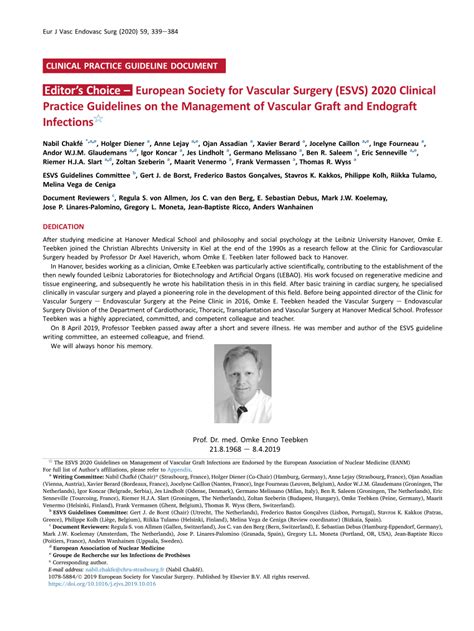 PDF European Society For Vascular Surgery ESVS 2020 Clinical