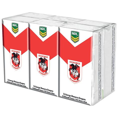 Buy Nrl Pocket Tissues St George Illawarra Dragons 6 Pack Online At