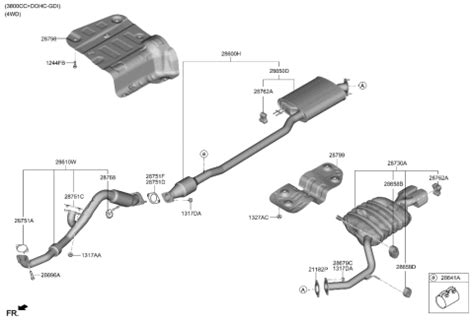 28610 C6100 Genuine Hyundai Front Muffler Assembly