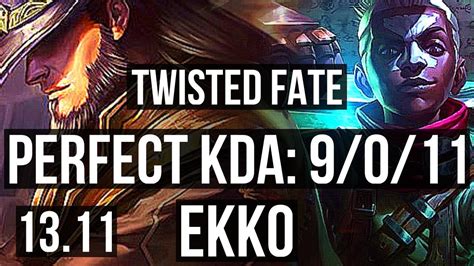 Twisted Fate Vs Ekko Mid 9011 15m Mastery Legendary Kr