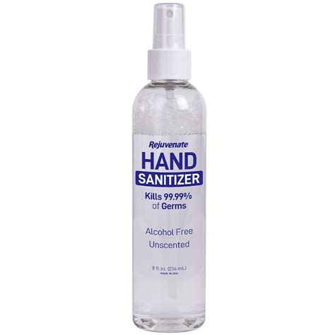 Rejuvenate 8 Oz Fragrance Free Hand Sanitizer Bottle Gel At