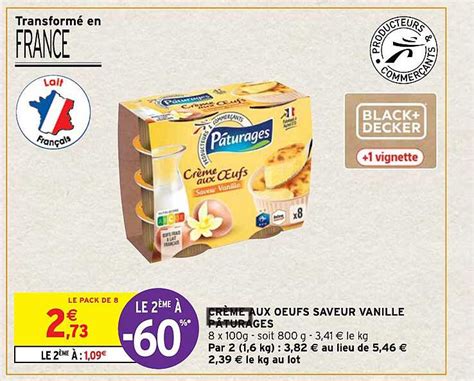 Promo Cr Me Aux Ufs Saveur Vanille P Turages Chez Intermarch Hyper