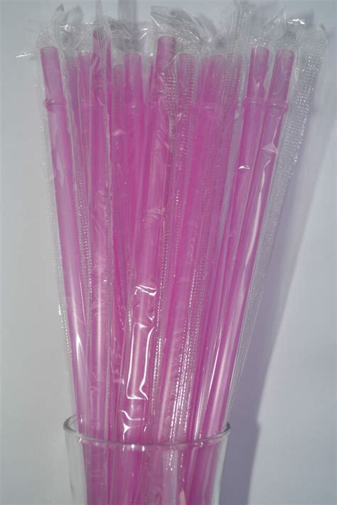 Pastel Pink Reusable Replacement Straws Solid Plastic Acrylics 9” Rings