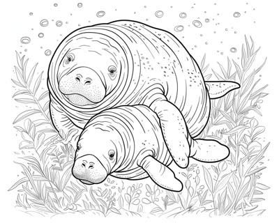 Manatee Coloring Pages