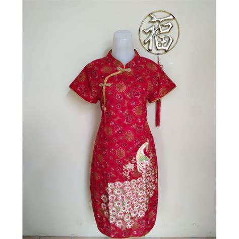 Jual Baju Cheongsam Wanita Dewasa Dress Shanghai Imlek Sincia Remaja