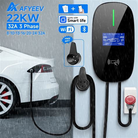 AFYEEV 22KW Type2 EV Charging Station 32A Electric Vehicle Car Charger