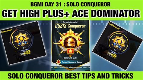 DAY 31 HOW TO GET HIGH PLUS ACE DOMINATOR SOLO BGMI SOLO