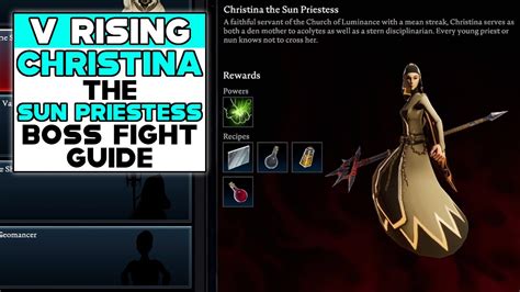 V Rising How To Beat Christina The Sun Priestess Christina The Sun