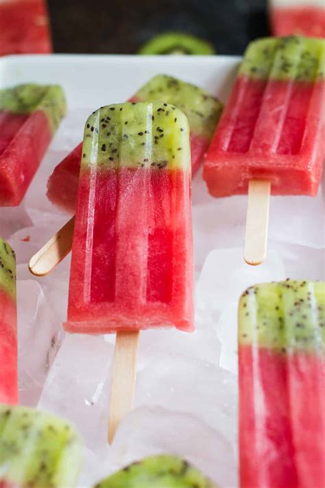 Kiwi Watermelon Fruit Popsicles | Food with Feeling