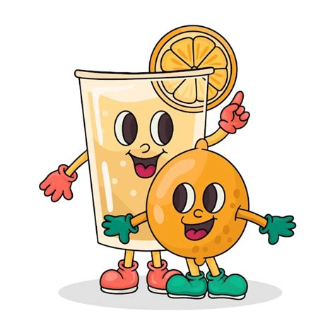 Free Vector Hand Drawn Lemonade Cartoon Illustration