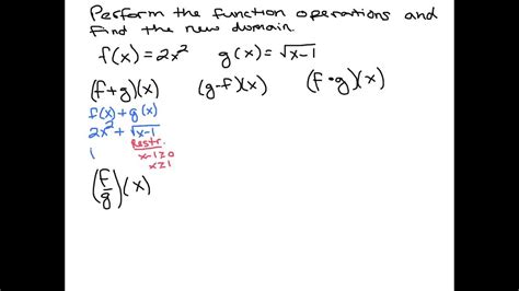 Precalculus Function Operations Youtube