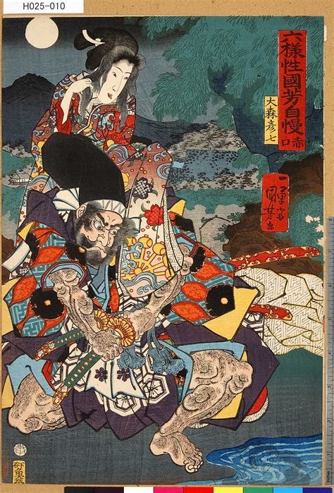 Utagawa Kuniyoshi 「六様性国芳自慢」 「赤口」「大森彦七」 Tokyo Metro Library Ukiyo E