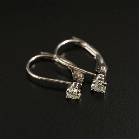 14K Diamond Drop Earrings | EBTH