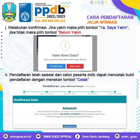 Cara Pendaftaran Tahap I Afirmasi Smk Negeri Gudo