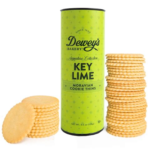 Key Lime Moravian Cookie Thins Tube Deweys Bakery