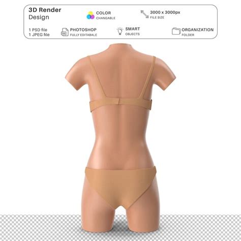 Manequim Feminino Vestindo Lingerie Mockup Modelagem D Arquivo Psd Lingerie Realista Psd Premium