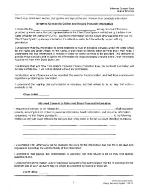 Fillable Online Aging Ny Informed Consent Form Aging Services Docx