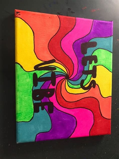 Painting Ideas On Canvas Trippy Hippie Painting Mini Canvas Art