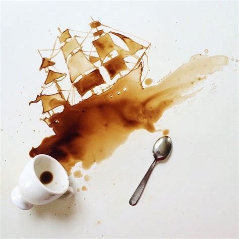 Pintar con café Coffee art Coffee artwork Coffee art painting