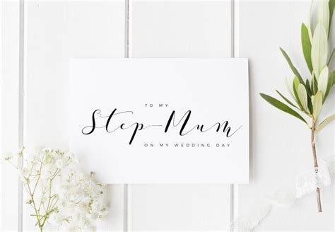 To My Stepmum On My Wedding Day Stepmom Wedding Day Card Etsy Uk