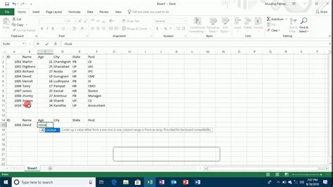 Ms Excel Lookup Function Youtube