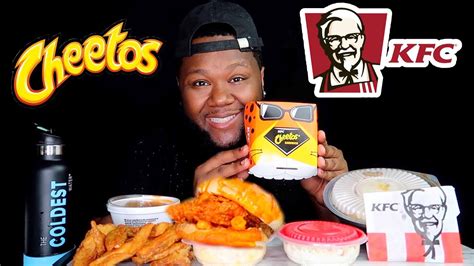 Kfcs New Cheetos Chicken Sandwich Food Review Mukbang Youtube