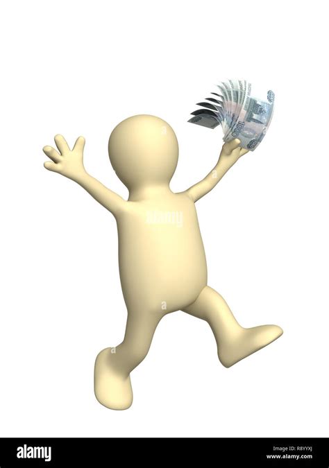 Happy Puppet With Banknotes Of Russia In A Hand Stock Photo Alamy
