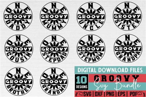 Groovy Svg Design Bundle Graphic By Binasvgbundle · Creative Fabrica