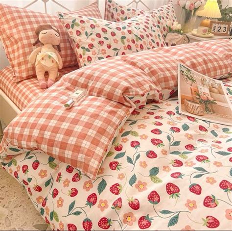 Strawberry Duvet Cover Set Strawberry Bedding Set Pink Etsy Artofit