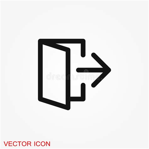 The Exit Icon. Logout and Output, Outlet, Out Symbol. Vector Logo Stock ...