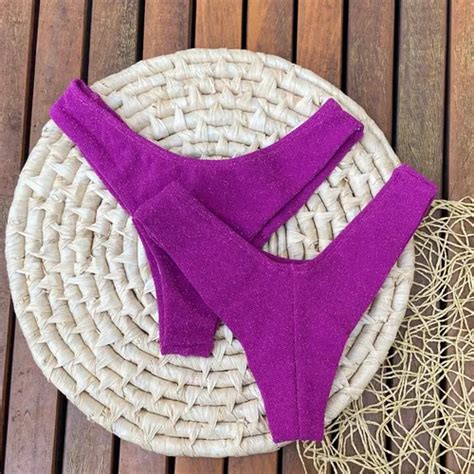 Tanga Avulsa Bikini Tecido Brilho Lurex Estilo Sexy Praia Frete Gr Tis