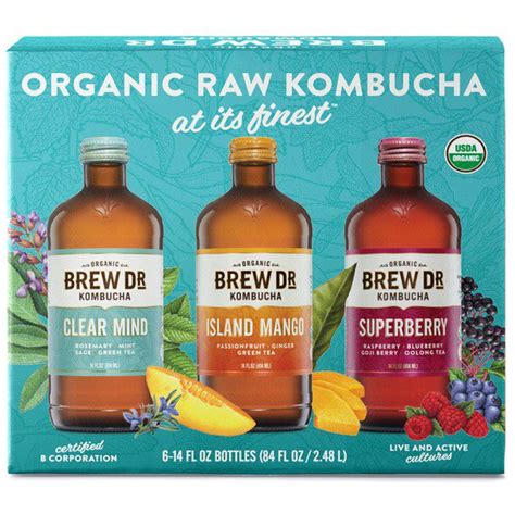 Brew Dr Organic Kombucha Variety Pack 6 X 14 Oz Costco Food Database