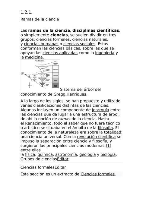 Clasificación De La Ciencia 12 Ramas De La Ciencia Las Ramas De La