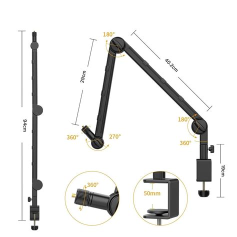 Pedestal Braço Articulado p Microfone Blue Hyperx Podmic MV7