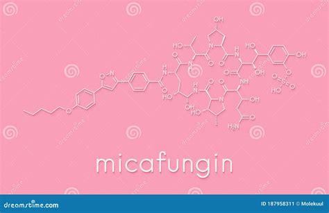 Micafungin Antifungal Drug Molecule Skeletal Formula Stock Illustration Illustration Of Line