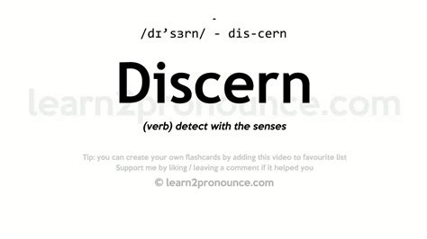 Pronunciation Of Discern Definition Of Discern Youtube