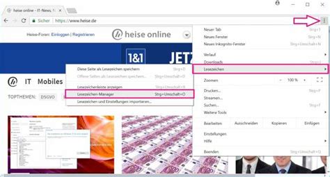 Google Chrome Lesezeichen Exportieren So Geht S Heise Online