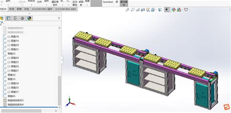 小型多功能流水线 Solidworks 2018 模型图纸下载 懒石网