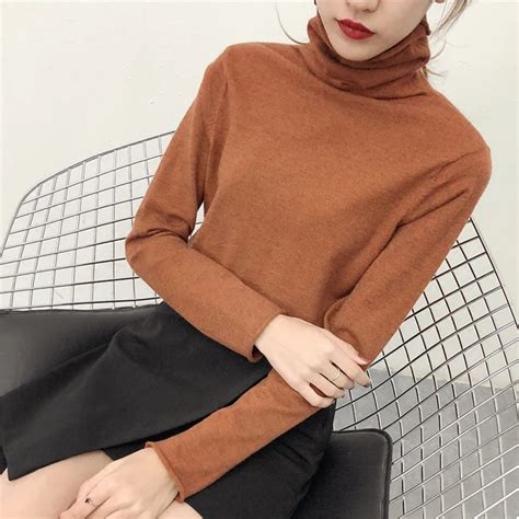 Sueteres Mujer De Moda Autumn Winter Women Knitted Sweaters And Pullovers Turtleneck Long Sleeve