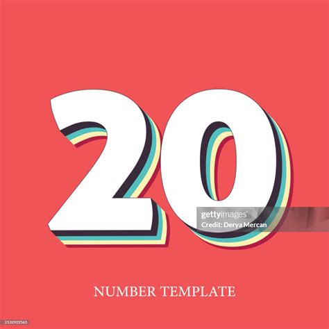 Number 20 Stock Illustration Number Template Design Vector Illustration