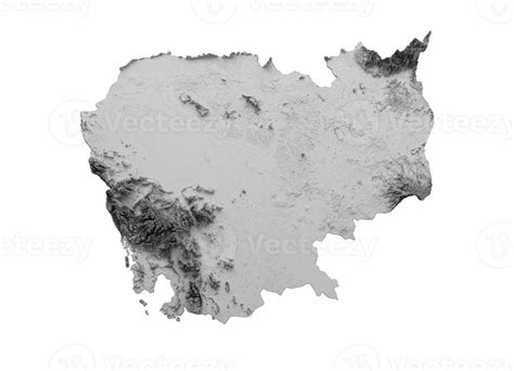 Cambodia Map Cambodia Flag Shaded Relief Color Height Map 3d