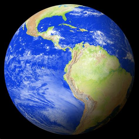 View Of The Earth Globe From Space Showing Ecuador In The Center Of The