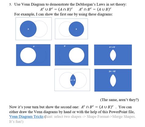 Draw Venn Diagrams To Verify Demorgan S Laws Solved Draw Ven